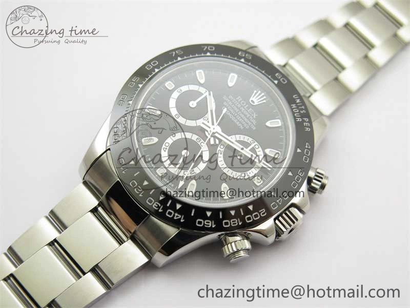 Daytona 116500 KKF 1:1 Best Edition 904L Steel Black Dial on SS Bracelet A7750
