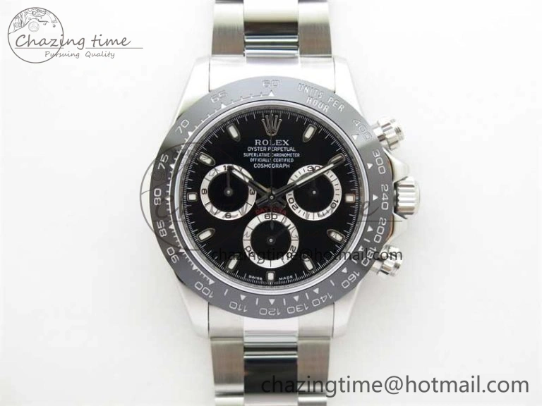 Daytona 116500 KKF 1:1 Best Edition 904L Steel Black Dial on SS Bracelet A7750