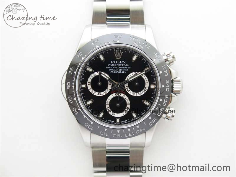 Daytona 116500 KKF 1:1 Best Edition 904L Steel Black Dial on SS Bracelet A7750
