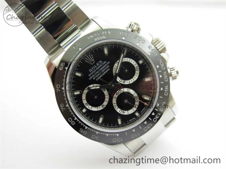 Daytona 116500 KKF 1:1 Best Edition 904L Steel Black Dial on SS Bracelet A7750