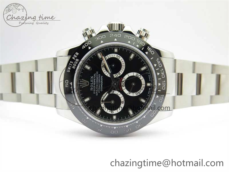 Daytona 116500 KKF 1:1 Best Edition 904L Steel Black Dial on SS Bracelet A7750