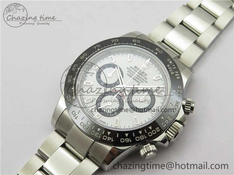 Daytona 116500 Noob 1:1 Best Edition 904L SS Case and Bracelet White Dial SA4130 V4
