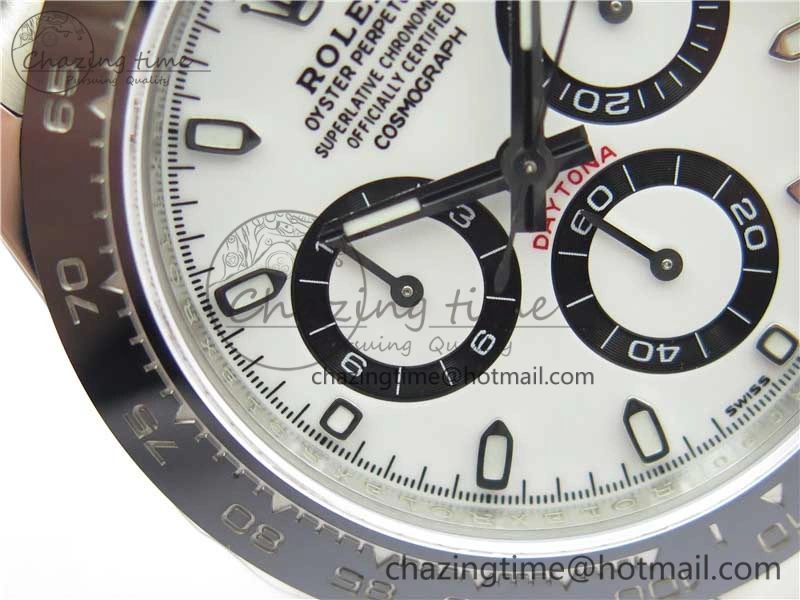 Daytona 116500 Noob 1:1 Best Edition 904L SS Case and Bracelet White Dial SA4130 V4