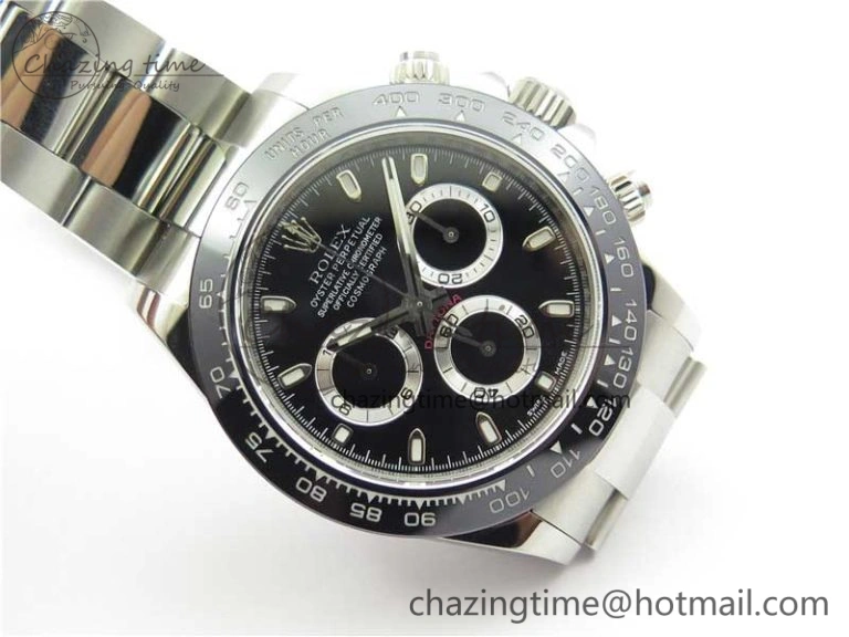 Daytona 116500 Noob 1:1 Best Edition Ceramic Bezel Black Dial on SS Bracelet A7750