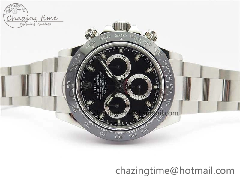 Daytona 116500 Noob 1:1 Best Edition Ceramic Bezel Black Dial on SS Bracelet A7750