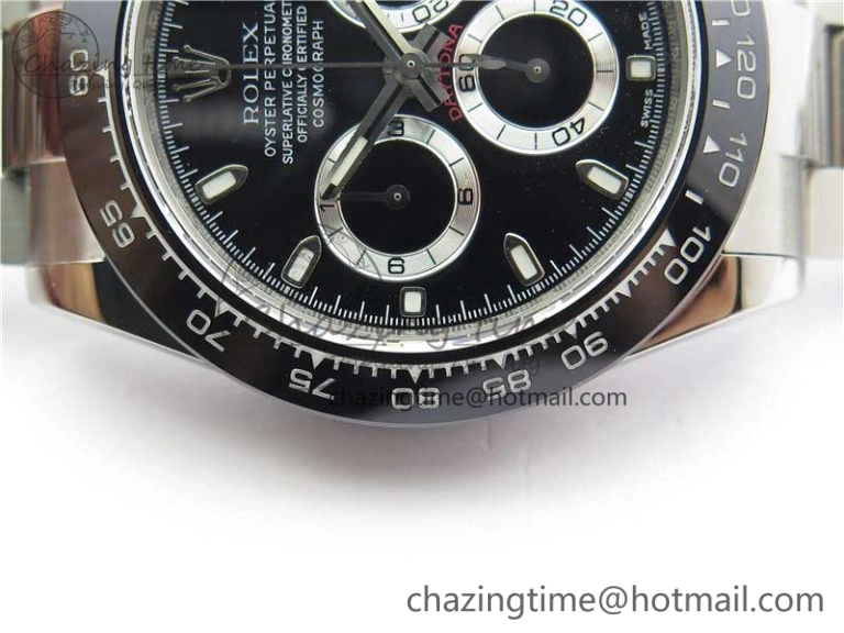 Daytona 116500 Noob 1:1 Best Edition Ceramic Bezel Black Dial on SS Bracelet A7750