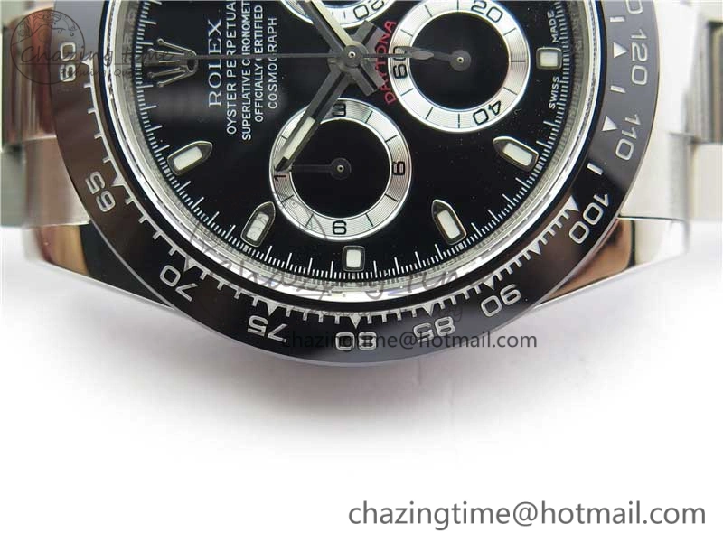 Daytona 116500 Noob 1:1 Best Edition Ceramic Bezel Black Dial on SS Bracelet A7750