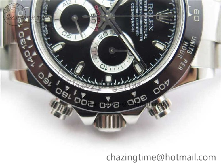 Daytona 116500 Noob 1:1 Best Edition Ceramic Bezel Black Dial on SS Bracelet A7750