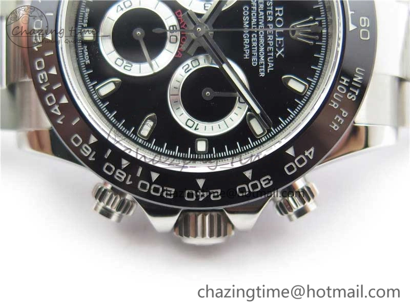 Daytona 116500 Noob 1:1 Best Edition Ceramic Bezel Black Dial on SS Bracelet A7750