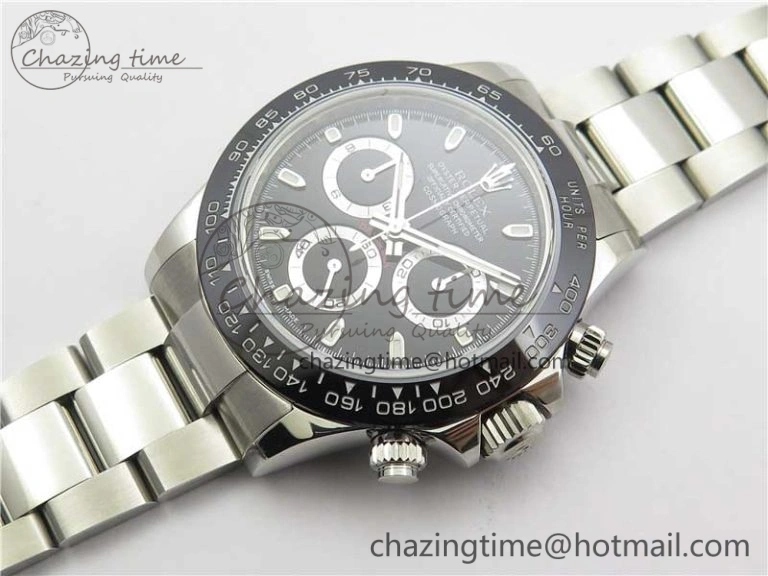 Daytona 116500 Noob 1:1 Best Edition Ceramic Bezel Black Dial on SS Bracelet A7750