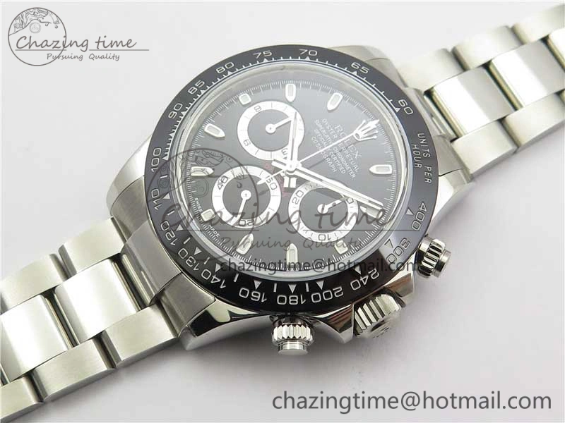 Daytona 116500 Noob 1:1 Best Edition Ceramic Bezel Black Dial on SS Bracelet A7750