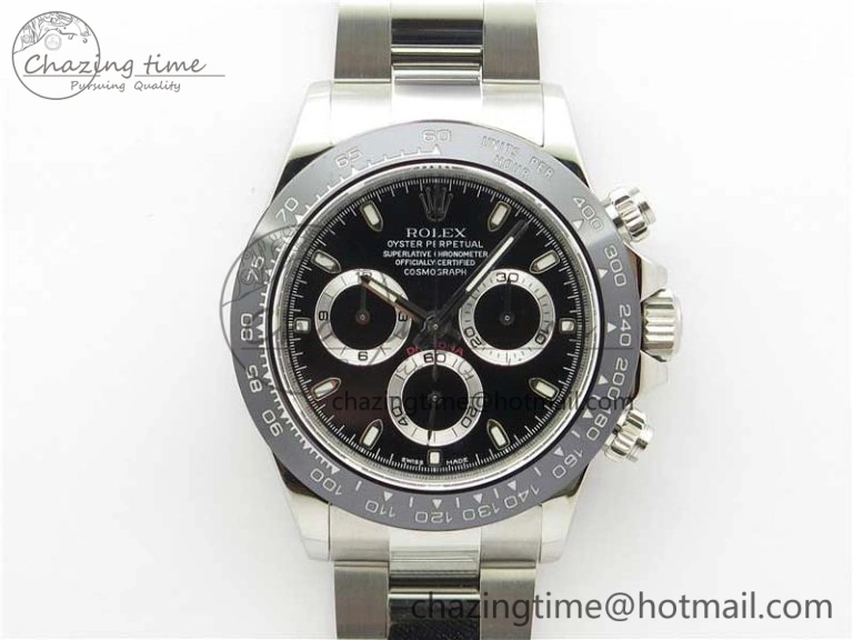 Daytona 116500 Noob 1:1 Best Edition Ceramic Bezel Black Dial on SS Bracelet A7750