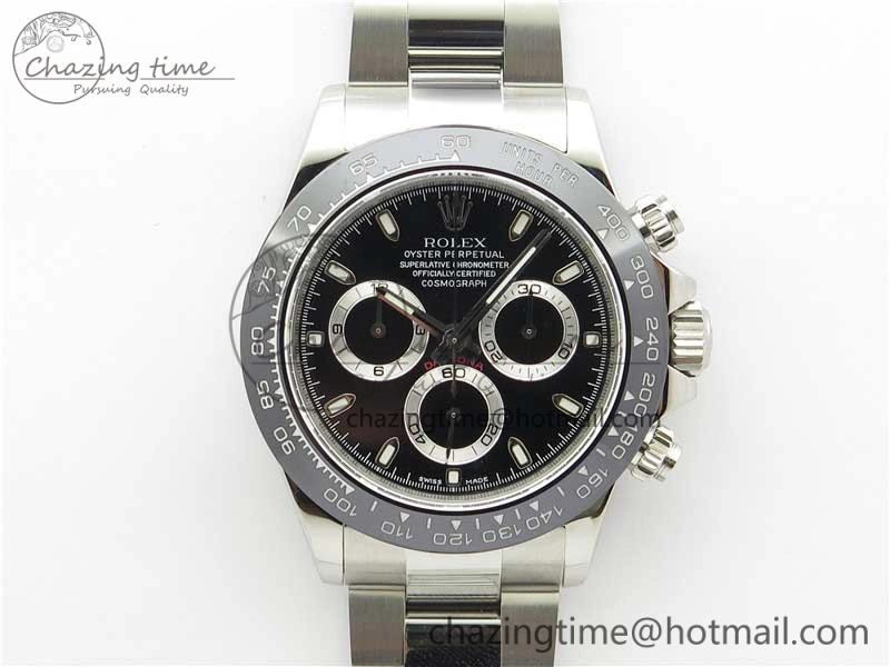 Daytona 116500 Noob 1:1 Best Edition Ceramic Bezel Black Dial on SS Bracelet A7750