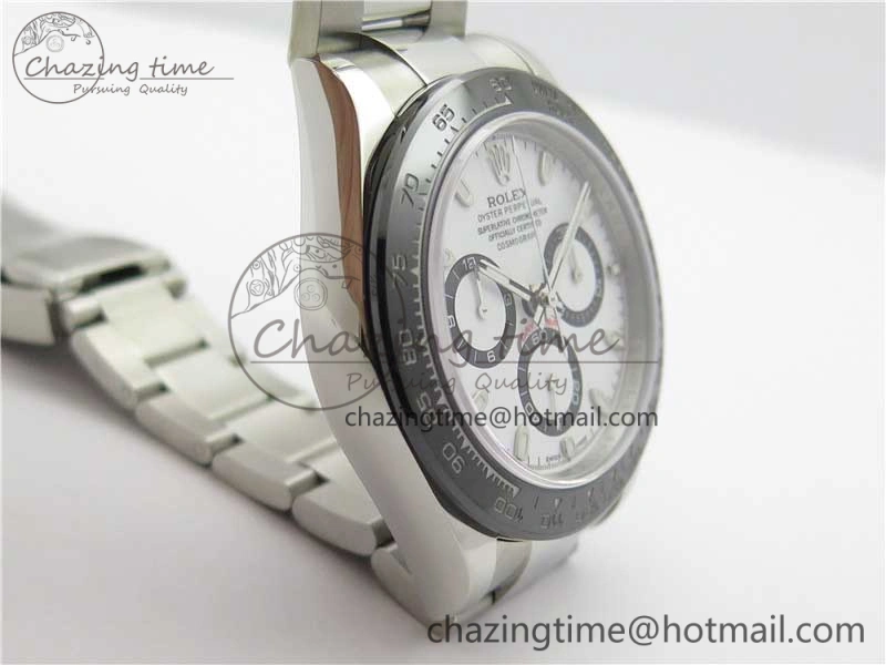 Daytona 116500 Noob 1:1 Best Edition Ceramic Bezel White Dial on SS Bracelet A7750