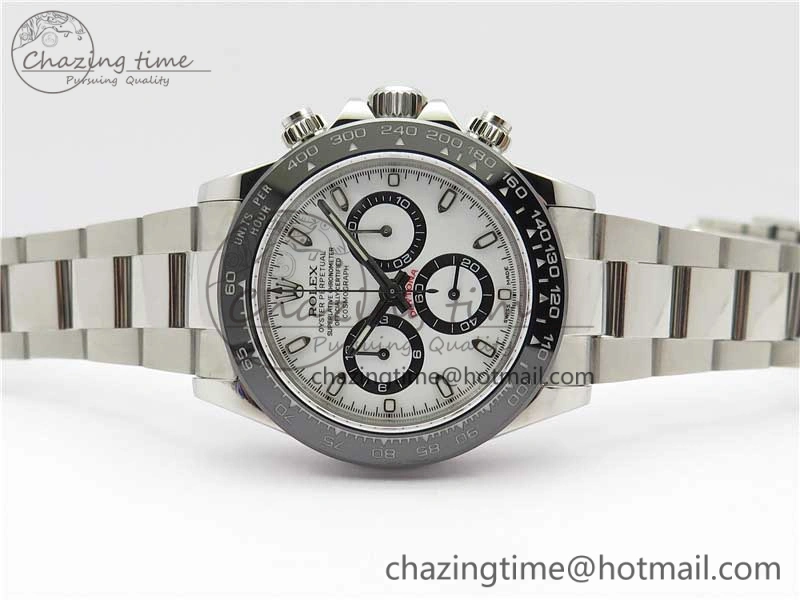 Daytona 116500 Noob 1:1 Best Edition Ceramic Bezel White Dial on SS Bracelet A7750