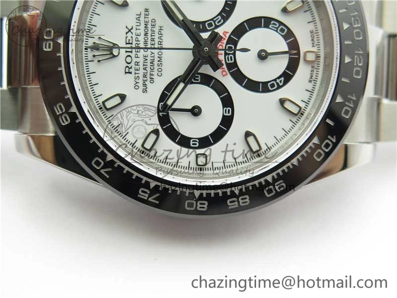 Daytona 116500 Noob 1:1 Best Edition Ceramic Bezel White Dial on SS Bracelet A7750
