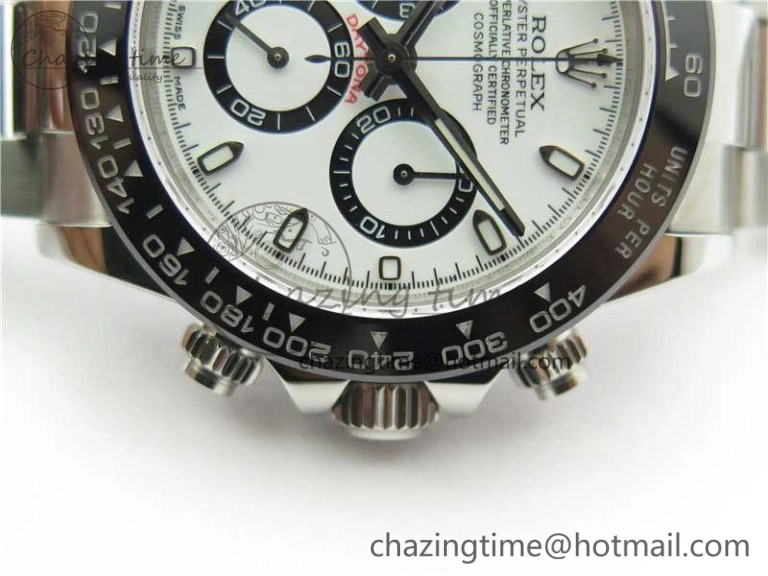 Daytona 116500 Noob 1:1 Best Edition Ceramic Bezel White Dial on SS Bracelet A7750