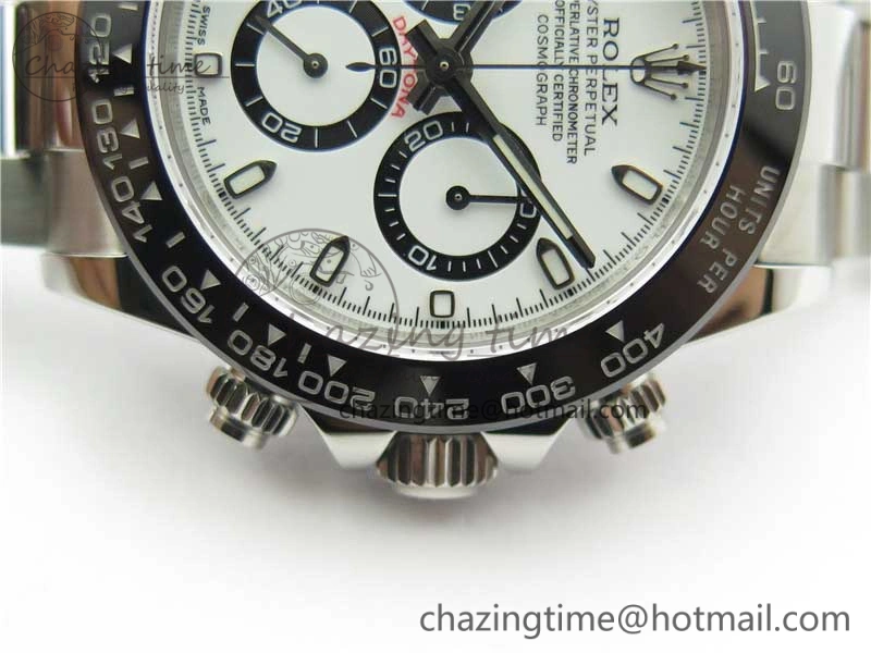 Daytona 116500 Noob 1:1 Best Edition Ceramic Bezel White Dial on SS Bracelet A7750