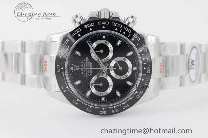 Daytona 116500 SS TWF 1:1 Best Edition 904L Steel Black Dial on SS Bracelet A7750