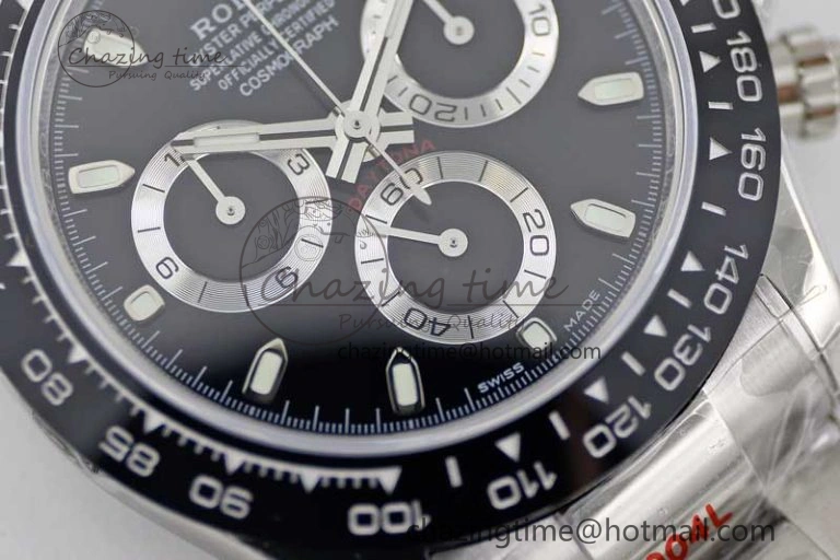 Daytona 116500 SS TWF 1:1 Best Edition 904L Steel Black Dial on SS Bracelet A7750