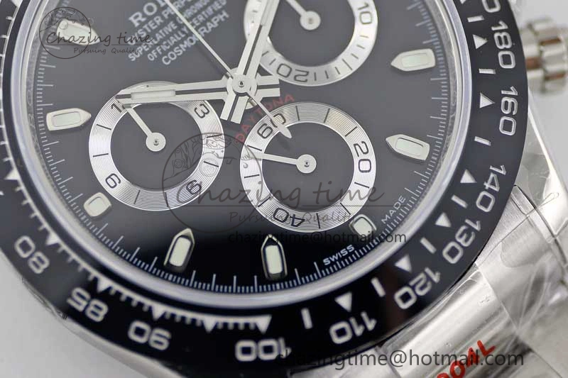 Daytona 116500 SS TWF 1:1 Best Edition 904L Steel Black Dial on SS Bracelet A7750