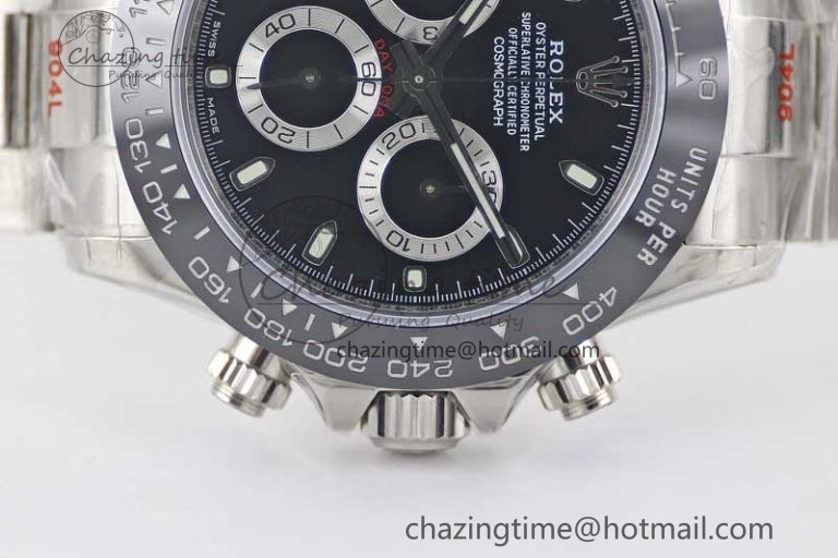 Daytona 116500 SS TWF 1:1 Best Edition 904L Steel Black Dial on SS Bracelet A7750