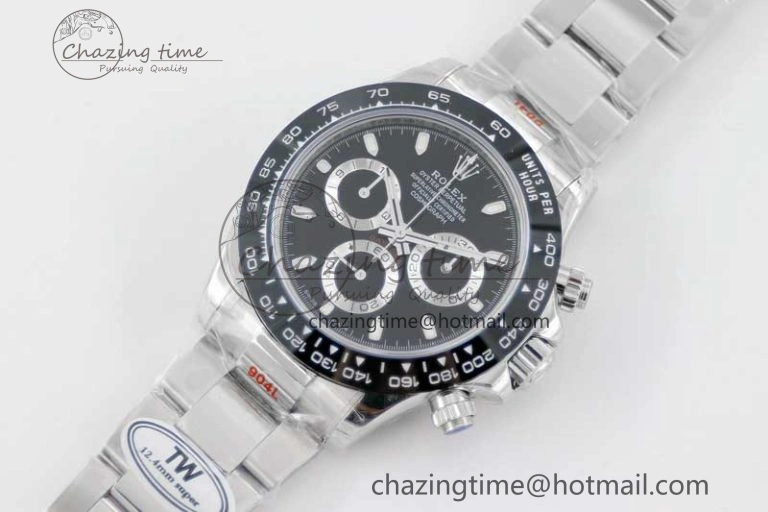 Daytona 116500 SS TWF 1:1 Best Edition 904L Steel Black Dial on SS Bracelet A7750
