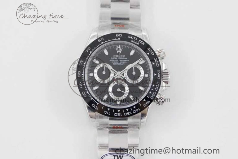 Daytona 116500 SS TWF 1:1 Best Edition 904L Steel Black Dial on SS Bracelet A7750