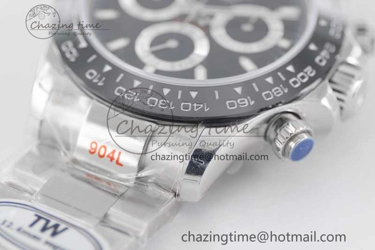 Daytona 116500 SS TWF 1:1 Best Edition 904L Steel Black Dial on SS Bracelet A7750