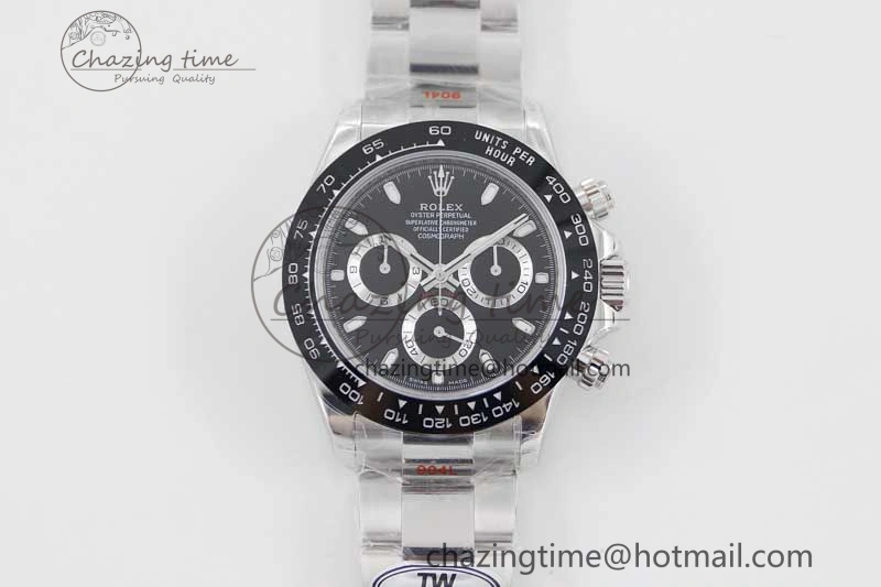 Daytona 116500 SS TWF 1:1 Best Edition 904L Steel Black Dial on SS Bracelet A7750