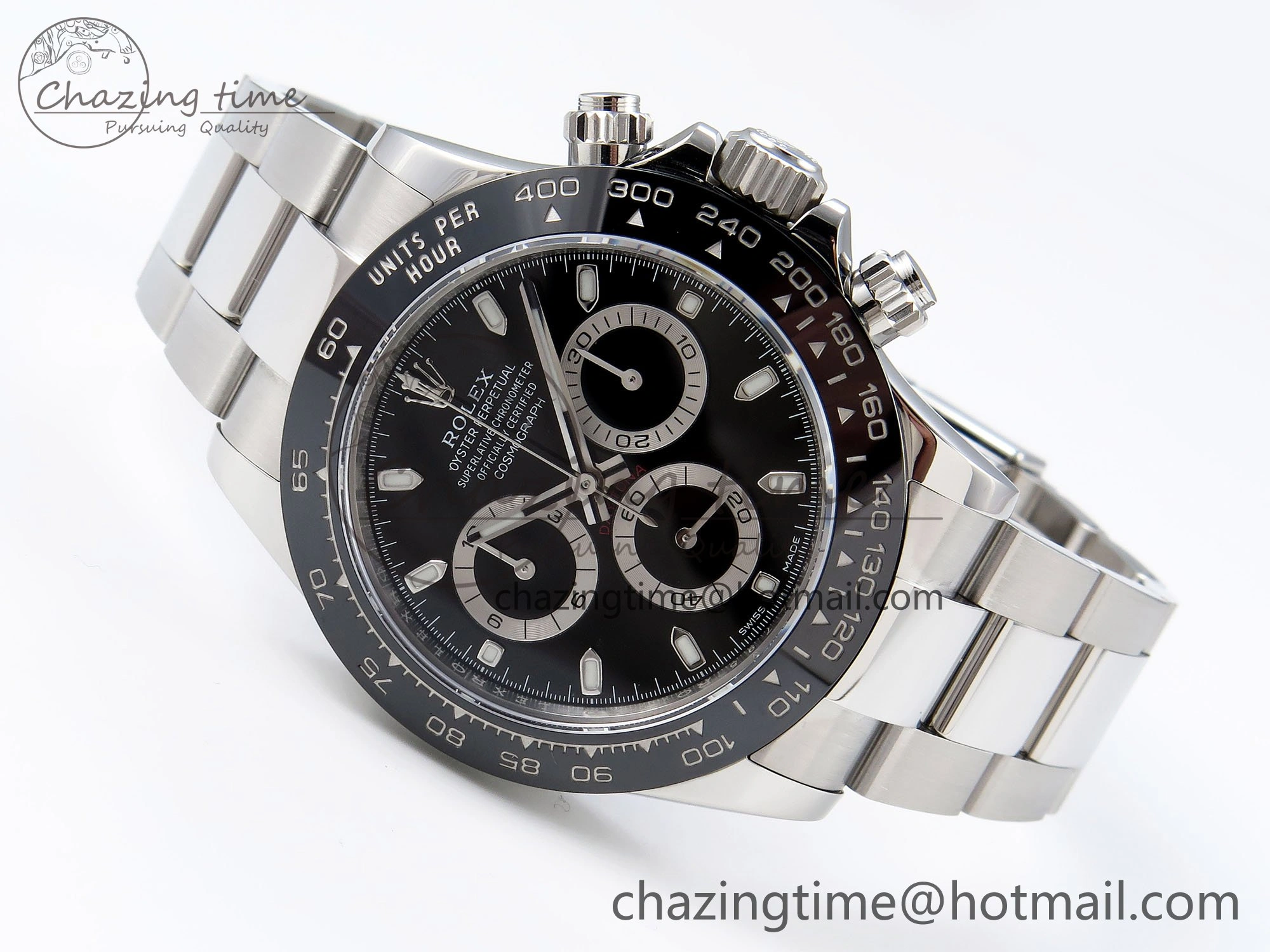 Daytona 116500 ZF 1:1 Best Edition 904L SS Case and Bracelet Black Dial SH4130