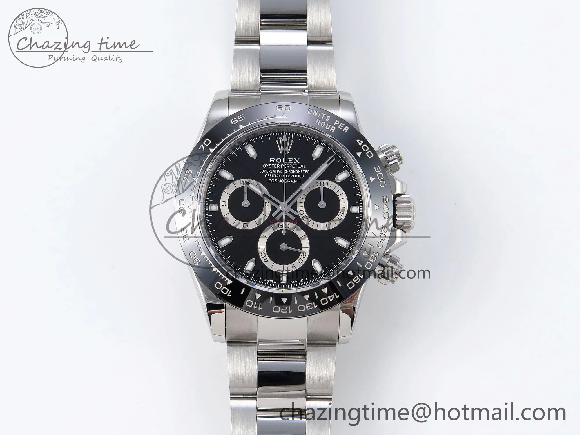 Daytona 116500 ZF 1:1 Best Edition 904L SS Case and Bracelet Black Dial SH4130
