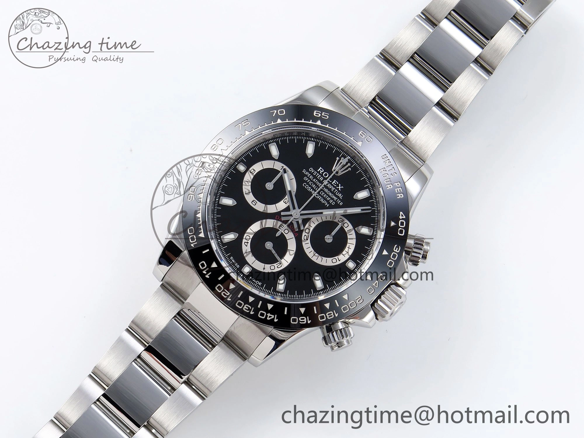 Daytona 116500 ZF 1:1 Best Edition 904L SS Case and Bracelet Black Dial SH4130