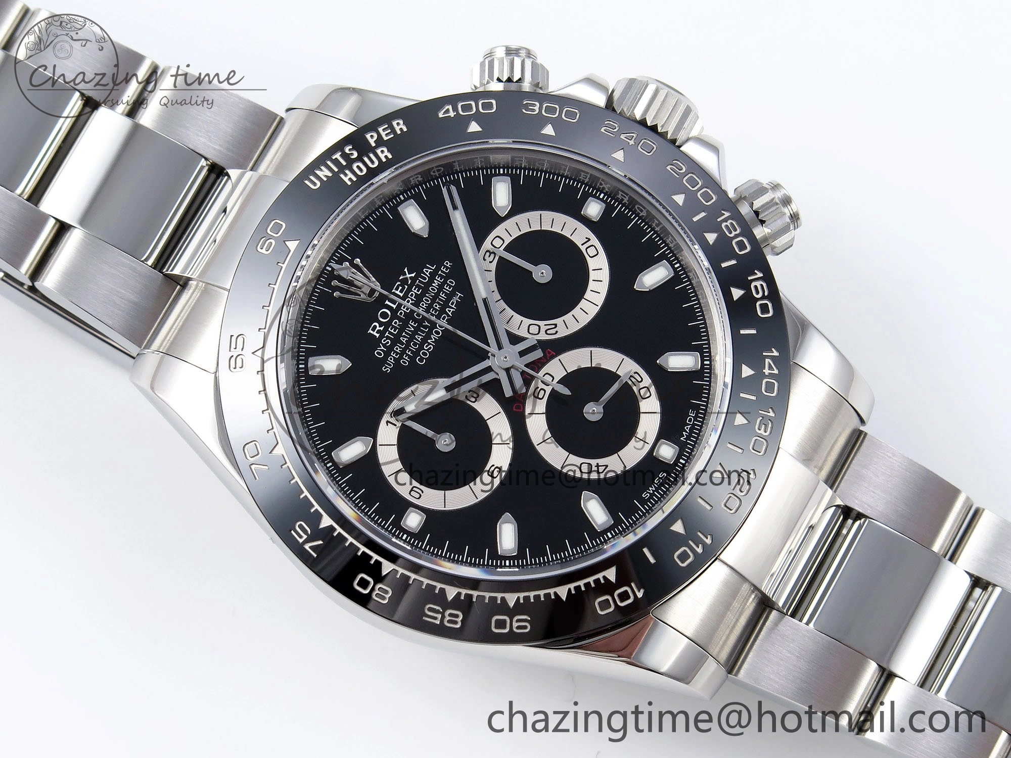 Daytona 116500 ZF 1:1 Best Edition 904L SS Case and Bracelet Black Dial SH4130