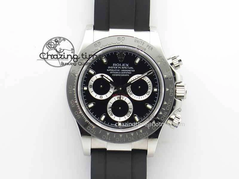 Daytona 116500LN JH Best Edition Black Dial On Rubber Strap A4130 (Free XS rubber strap)