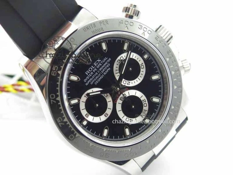 Daytona 116500LN JH Best Edition Black Dial On Rubber Strap A4130 (Free XS rubber strap)