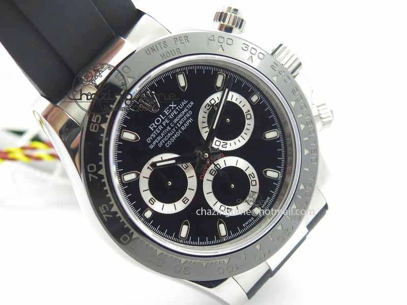 Daytona 116500LN JH Best Edition Black Dial On Rubber Strap A4130 (Free XS rubber strap)