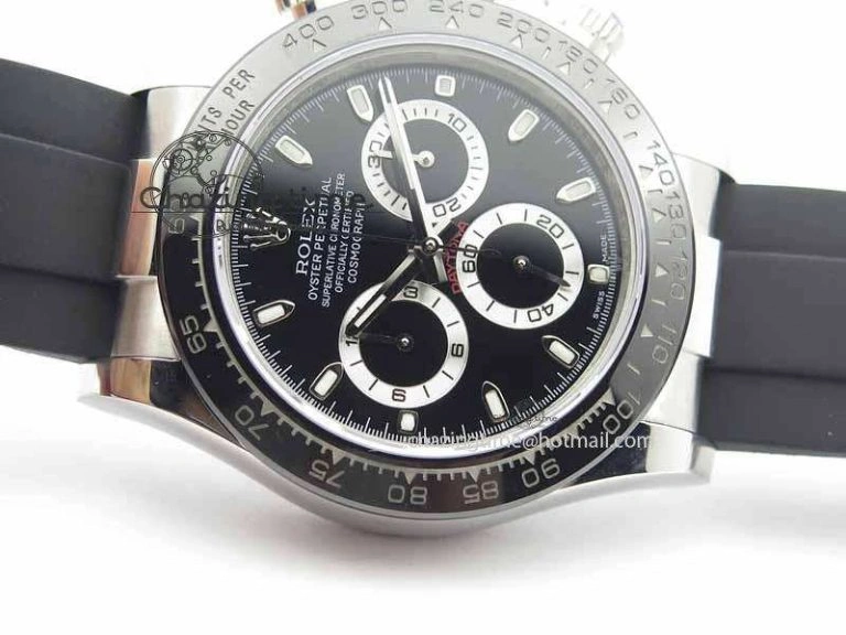 Daytona 116500LN JH Best Edition Black Dial On Rubber Strap A4130 (Free XS rubber strap)