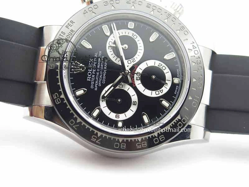 Daytona 116500LN JH Best Edition Black Dial On Rubber Strap A4130 (Free XS rubber strap)
