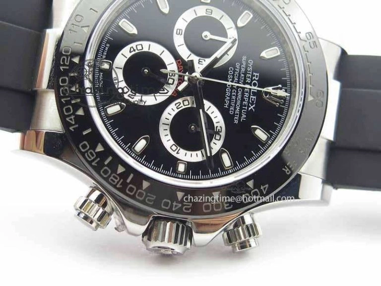 Daytona 116500LN JH Best Edition Black Dial On Rubber Strap A4130 (Free XS rubber strap)
