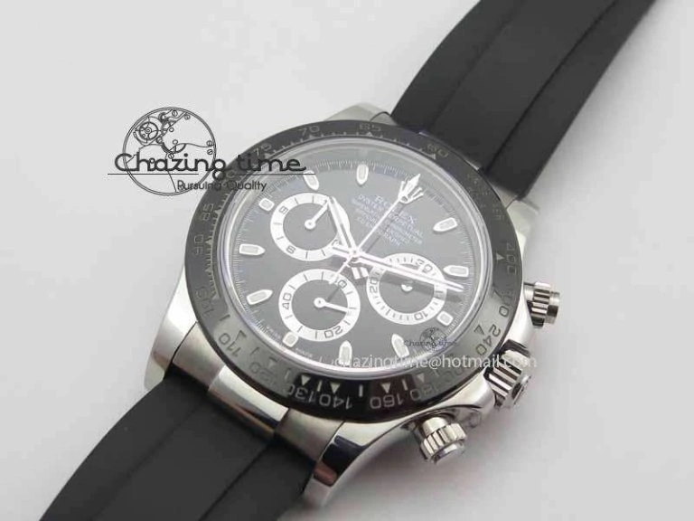 Daytona 116500LN JH Best Edition Black Dial On Rubber Strap A4130 (Free XS rubber strap)