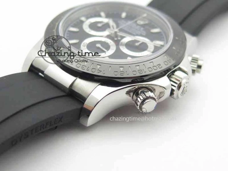 Daytona 116500LN JH Best Edition Black Dial On Rubber Strap A4130 (Free XS rubber strap)