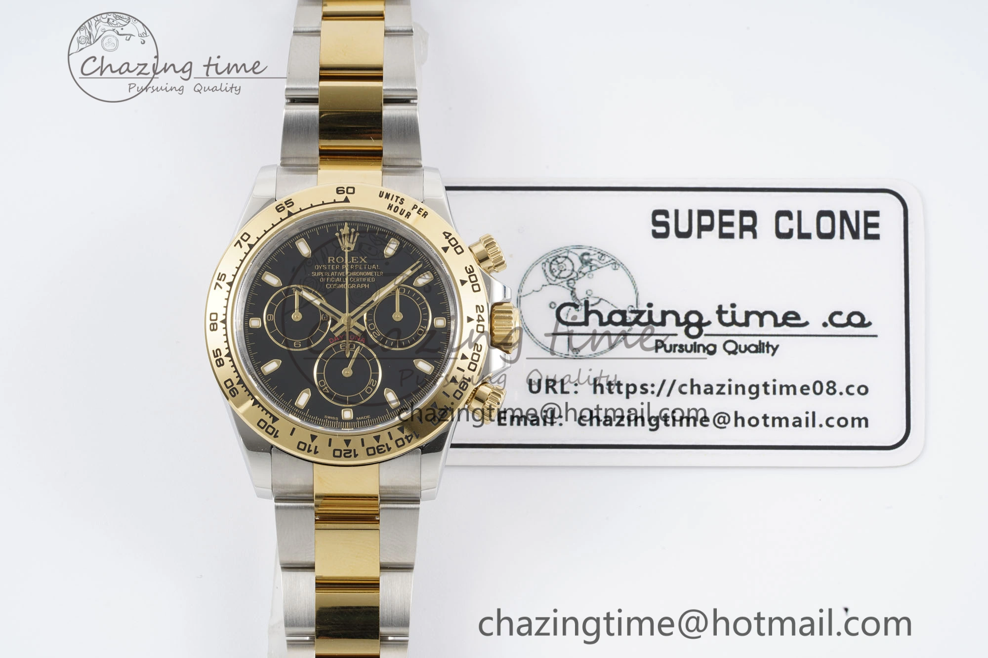 Daytona 116503 Clean 1:1 Best Edition Black Dial on SS YG Bracelet SA4130 V2