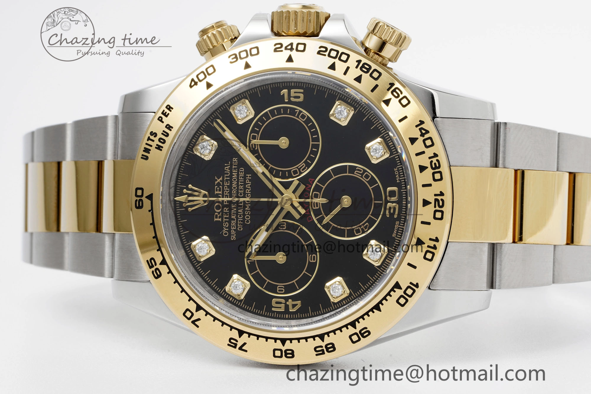 Daytona 116503 Clean 1:1 Best Edition Black Diam Dial on SS YG Bracelet SA4130 V2