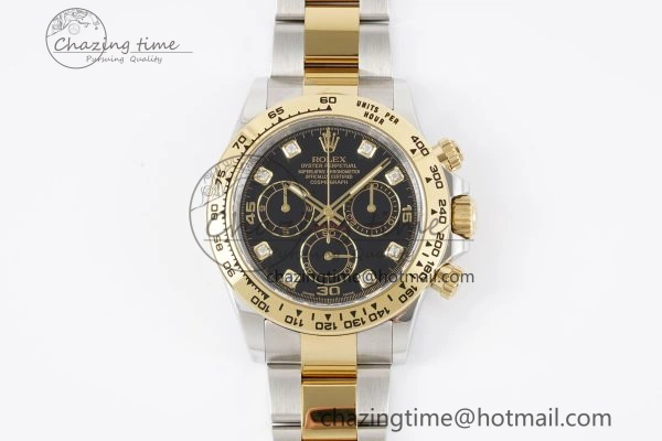 Daytona 116503 Clean 1:1 Best Edition Black Diam Dial on SS YG Bracelet SA4130 V2