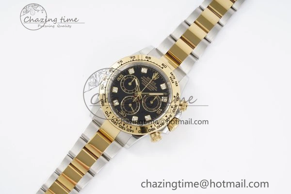 Daytona 116503 Clean 1:1 Best Edition Black Diam Dial on SS YG Bracelet SA4130 V2