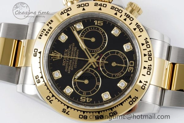 Daytona 116503 Clean 1:1 Best Edition Black Diam Dial on SS YG Bracelet SA4130 V2
