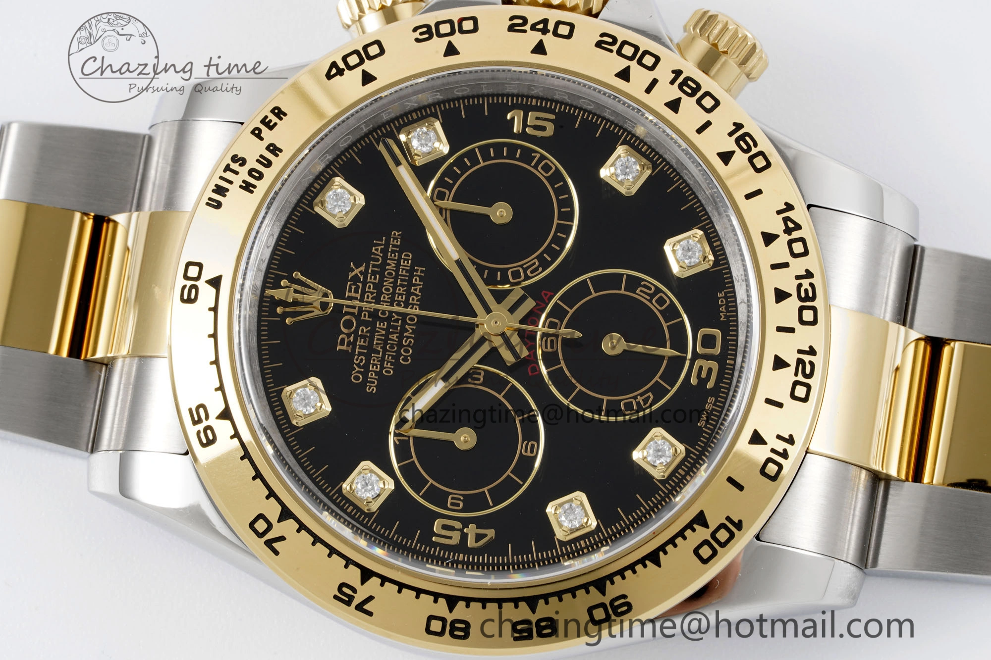 Daytona 116503 Clean 1:1 Best Edition Black Diam Dial on SS YG Bracelet SA4130 V2