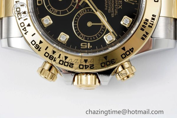 Daytona 116503 Clean 1:1 Best Edition Black Diam Dial on SS YG Bracelet SA4130 V2