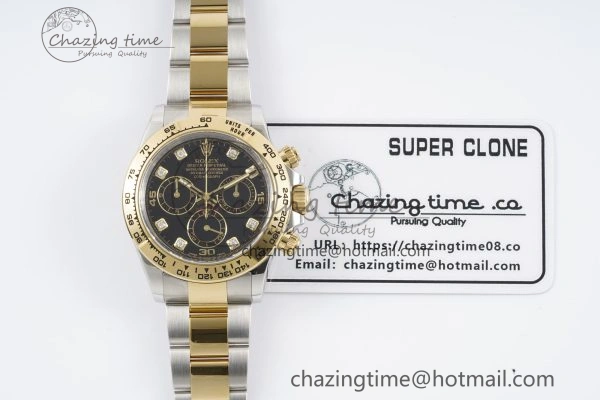 Daytona 116503 Clean 1:1 Best Edition Black Diam Dial on SS YG Bracelet SA4130 V2